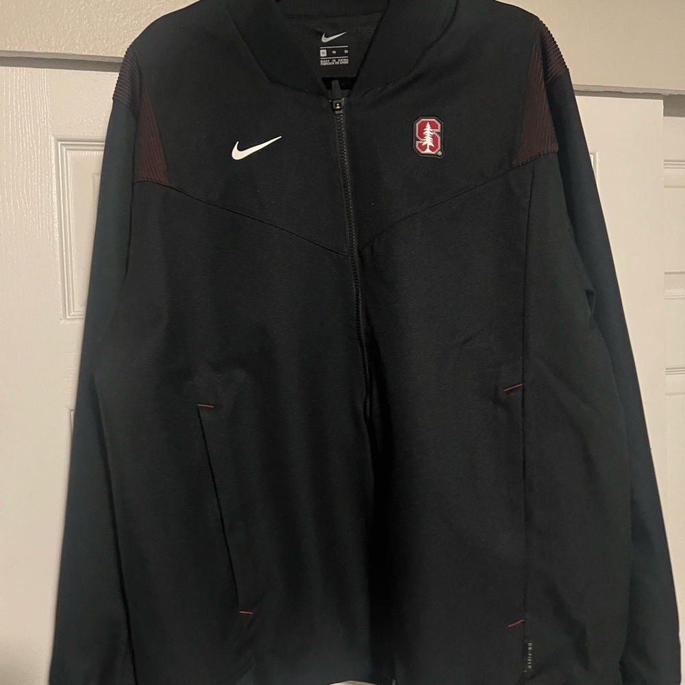 Nike Stanford (On-field) Black and Red Bomber Jacket
